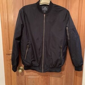 Black Jacket Men's Size Large Full Zip Pockets